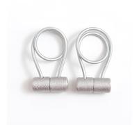 DEARART Windows Curtain Tieback, Magnetic Holder Tie Curtains, Many Tie Backs Ways, Easy Use for Bedroom Living Room Home, Cylinder Rope Design, Silver Grey, 2pcs