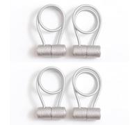 DEARART Windows Curtain Tieback, Magnetic Holder Tie Curtains, Many Tie Backs Ways, Easy Use for Bedroom Living Room Home, Cylinder Rope Design, Silver Grey, 4pcs