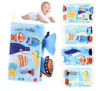 DEARBAG Baby Book Baby Toys Jungle Tails Sensory Books for Babies Touch and Feel Soft Books, Crinkle Paper Baby Essentials for Newborn Infants Toys, Newborn Gifts for 0 3 6 12 months Boys Girls