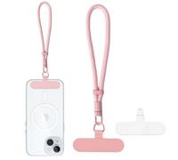 DEARBAG Mobile Phone Lanyard, Adjustable Mobile Phone Wristband with 2 Mobile Phone Spacers, Aluminum Alloy Lock Buckle, 360° Rotatable, Suitable for Most Mobile Phones, Keys, Wallets (Pink)