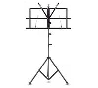 DEARBAG Portable and Folding Metal Music Stand, Adjustable Height Stand, Maximum Load 2 kg, Sheet Music Stand with Springs, Lockable, Black