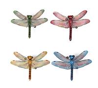 DEARBIRDER Metal Dragonfly Wall Hanging Combination Creative Iron Dragonfly Home Decorations - 4 Color, Metal Dragonfly Wall Decor Gift for Family Friends