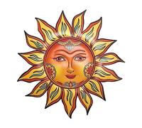 DEARBIRDER Metal Sun Wall Art Decor, Hanging for Indoor Outdoor Home Patio Garden Fence Yard, Face Garden Wall Sculptures Art Decorations, 13.39 Inches