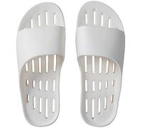 DEARCUS Shower Slipper Ultra Lightweight & Durable Slim Sole - Quick Drying Pool Slides Slippers with Optimal Height and Soft - Nuvola, White, For Men (9-12)