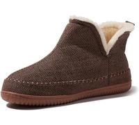 Dearfoams Alpine Men's Brixen Indoor/Outdoor Memory Foam Boot Slipper Ankle, Brown Multi, 10-11