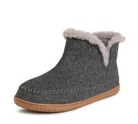 Dearfoams Alpine Men's Brixen Indoor/Outdoor Memory Foam Boot Slipper Ankle, Dark Grey Dark Heather Grey, 12/13 UK