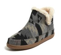 Dearfoams Alpine Men's Brixen Indoor/Outdoor Memory Foam Boot Slipper, Grey Combo, 12-13