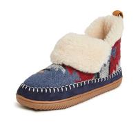 Dearfoams Alpine Women's Moritz Indoor/Outdoor Bootie Slipper, Navy Multi, 8-9