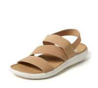 Dearfoams Emilia Women's Comfort Lightweight Cushioned Flat Sandals, khaki, 9