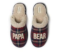 Dearfoams Gifts for Men Matching Christmas Papa Bear Slipper, Peacoat, 9-10