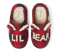 Dearfoams Kids' Lil Bear Plaid Clog Slipper Brown Size: 7-8 Toddler Regular US Toddler