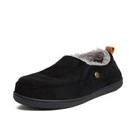 Dearfoams Men's Alpine Zurich Closed Back Slipper, Black, L