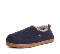 Dearfoams Men's Alpine Zurich Closed Back Slipper, Navy Heather, M
