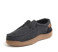 Dearfoams Men's Bennett Indoor/Outdoor Comfort Chukka Boot, Black, 9-10