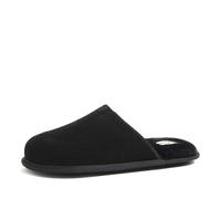 Dearfoams Men's Suede Closed Toe Scuff Slipper, Black, 10 UK