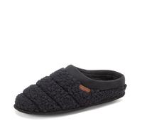 Dearfoams Men's Breathable Memory Foam Asher Clog House Shoe Slipper, Solid Black, 9-10