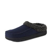 Dearfoams Men's Brendan Indoor/Outdoor Breathable Memory Foam Clog House Shoe with Wide Widths Slipper, Navy (Twill), 12/13 UK