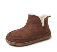 Dearfoams Men's Brixen Indoor/Outdoor Memory Foam Boot Alpine Camping Cozy Slipper House Shoe Ankle, Potting Soil, 8/9 UK