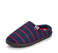 Dearfoams mens Case Casual Clog, Blue Red Stripe, 13-14