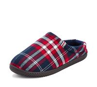 Dearfoams mens Case Casual Clog, Navy Plaid, 7-8