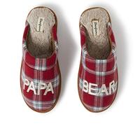 Dearfoams Men's Gifts for Dad Funny Fathers Day Papa Bear Slipper, Red/Blue Plaid, 8/9 UK