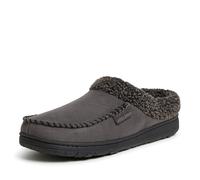 Dearfoams Mens Indoor/Outdoor Breathable Memory Foam Brendan Clog House Shoe Slipper with Wide Widths, Pavement, 15-16
