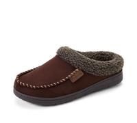 Dearfoams Mens Indoor/Outdoor Breathable Memory Foam Brendan Clog House Shoe Slipper with Wide Widths, Coffee, 7-8