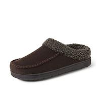 Dearfoams Men's Indoor/Outdoor Breathable Memory Foam Clog Offered in Wide Widths Slipper, Coffee (Twill), 10/11 UK