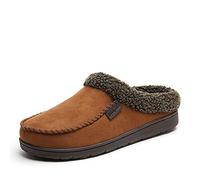Dearfoams Men's Indoor/Outdoor Breathable Memory Foam Clog with Whipstich Offered in Wide Widths Slipper, Chestnut, 8/9 UK