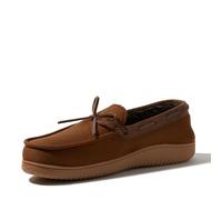 Dearfoams Men's Indoor Outdoor Breathable Pierce Moccasin Slipper, Chestnut, 6/7 UK