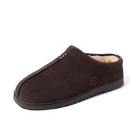 Dearfoams Men's Suede Indoor Outdoor Clog Slipper, Coffee, 13