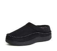 Dearfoams Men's Thompson Memory Foam Clog Slipper, Black, 10/11 UK