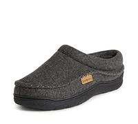 Dearfoams Men's Thompson Memory Foam Clog Slipper, Dark Heather Grey (Wool), 6/7 UK