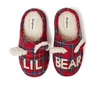 Dearfoams Unisex-Child Baby Slipper, Lil Bear Tartan Plaid, 11/12 UK