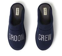 Dearfoams Unisex Groomsmen Giftable Wedding Scuff Slipper, Groom Crew Navy, X-Large UK