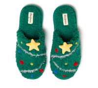 Dearfoams Unisex Ugly Sweater Closed Toe Scuff Mule, Tree, 9/10 UK