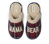 Dearfoams Women Gifts Matching Christmas Holiday Mama Bear Slipper, Peacoat, 7-8