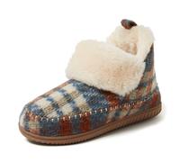 Dearfoams Women's Alpine Moritz Outdoor Arch Support House Shoe Bootie Slipper, Warm Combo, 6-7