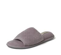 Dearfoams Women's Beatrice Terry Side Gore Slide Slipper, Frosted Plum Purple, Large