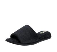 Dearfoams Women's Beatrice Velour Slide Slipper, Black, X-Large UK