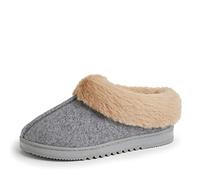 Dearfoams Women's Chloe Soft Knit Clog Slipper, Light Heather Grey, 7-8