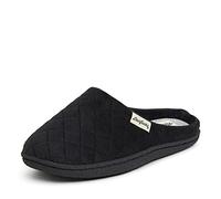 Dearfoams Women's Clog Slipper, Black Velour, 7/8 UK