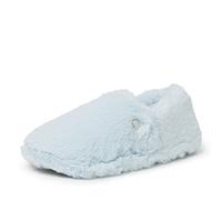 Dearfoams Women's Ellie Fluffy Snuggle Slipper, Blue Wash, Small UK