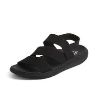 Dearfoams Women's Emilia Slip On Comfortable Cushioned Gore Lightweight Sandal Flat, Black, 6