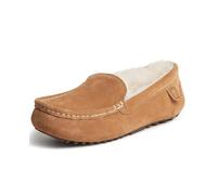 Dearfoams Women's Fireside Mel Shearling Indoor/Outdoor Moccasin Slipper with Wide Widths, Chestnut, 5 UK