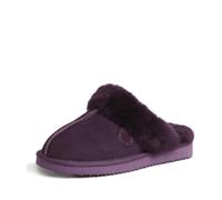 Dearfoams Women's Fireside Sydney Shearling Waterproof Wide Width Slippers, Aubergine, 8 UK