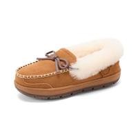 Dearfoams womens Genuine Australian Shearling Moccasin Slipper - Gladstone Indoor Outdoor House Shoe