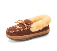 Dearfoams womens Genuine Australian Shearling Moccasin Slipper - Gladstone Indoor Outdoor House Shoe
