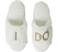 Dearfoams Women's Giftable I Do & I Do Crew Bride Slippers for Weddings and Bachelorette Party, Large UK
