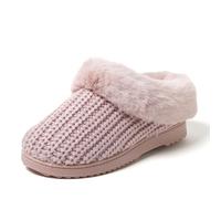 Dearfoams Women's Hannah Chenille Knit Clog Slippers, Pale Mauve, 5-6